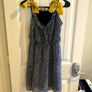 Navy with white polkadots casual dress